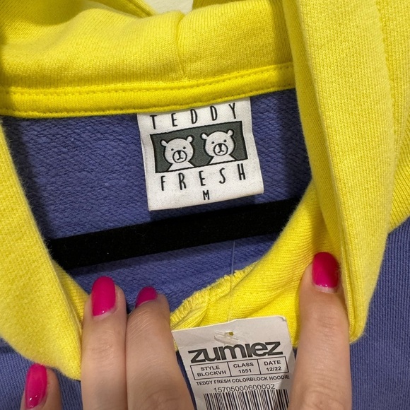 NWT SOLD OUT Teddy Fresh Colourblock Hoodie - Size M - Picture 4 of 6